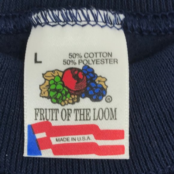 Vintage MADE IN USA Fruit of the Loom sweatshirts Navy NWT - Picture 4 of 7